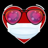 Valentines Day Quarantine Mask Heart Cooling Performance Crew T-Shirt