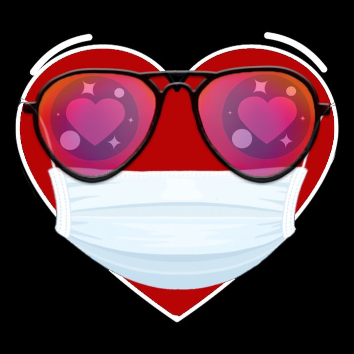 Valentines Day Quarantine Mask Heart Cooling Performance Crew T-Shirt