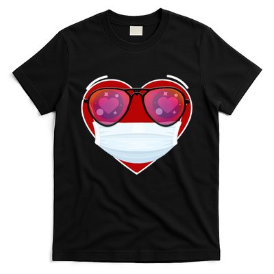 Valentines Day Quarantine Mask Heart T-Shirt