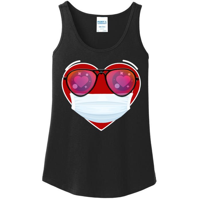 Valentines Day Quarantine Mask Heart Ladies Essential Tank