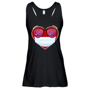 Valentines Day Quarantine Mask Heart Ladies Essential Flowy Tank