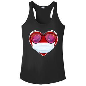 Valentines Day Quarantine Mask Heart Ladies PosiCharge Competitor Racerback Tank