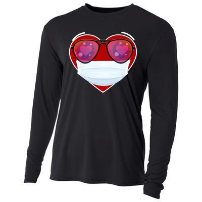 Valentines Day Quarantine Mask Heart Cooling Performance Long Sleeve Crew