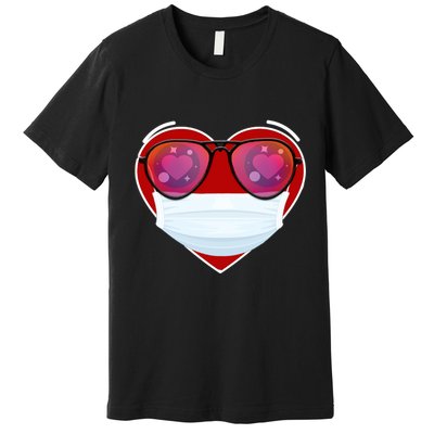 Valentines Day Quarantine Mask Heart Premium T-Shirt