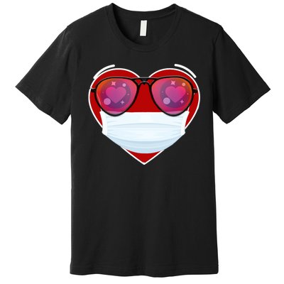 Valentines Day Quarantine Mask Heart Premium T-Shirt