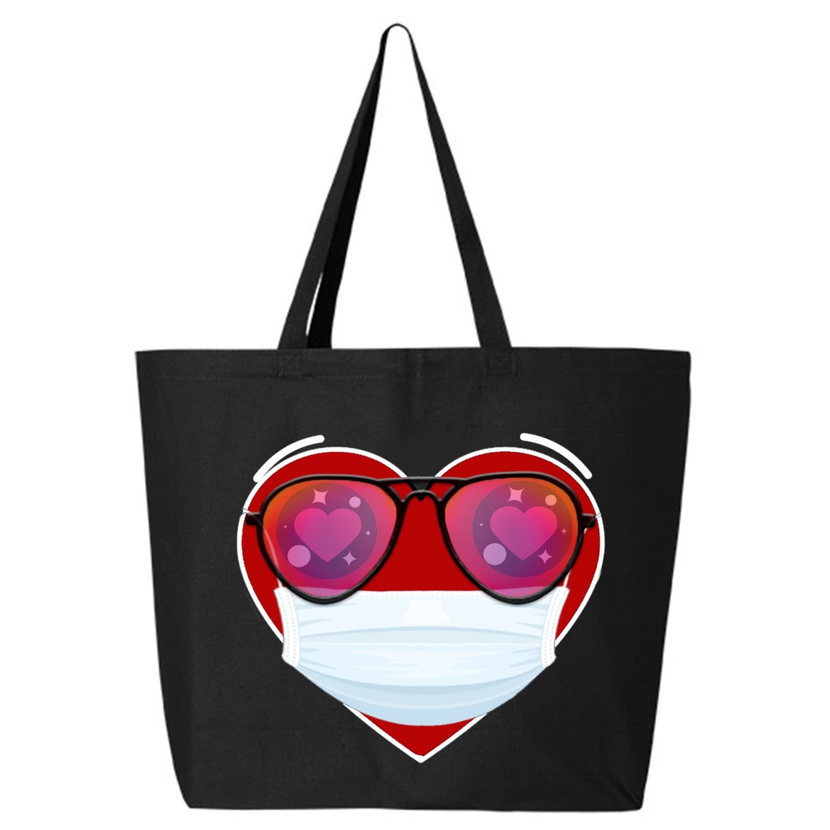 Valentines Day Quarantine Mask Heart 25L Jumbo Tote