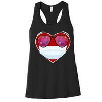 Valentines Day Quarantine Mask Heart Women's Racerback Tank