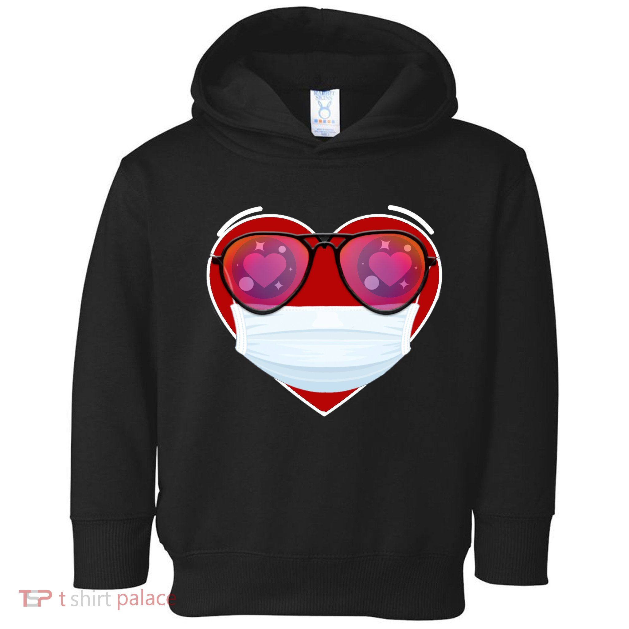 Valentines Day Quarantine Mask Heart Toddler Hoodie