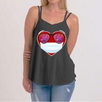 Valentines Day Quarantine Mask Heart Women's Strappy Tank