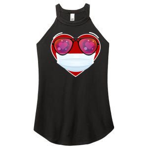 Valentines Day Quarantine Mask Heart Women's Perfect Tri Rocker Tank