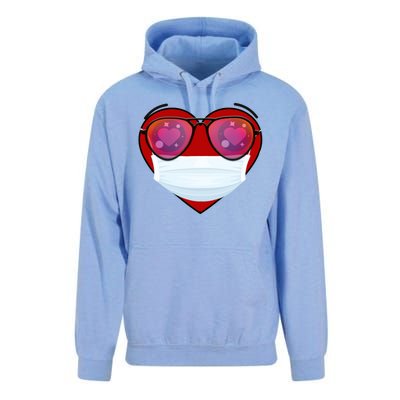 Valentines Day Quarantine Mask Heart Unisex Surf Hoodie