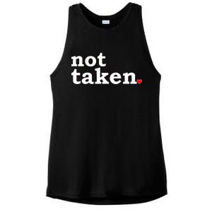 Valentine's Day Relationship Status Not Taken. Single Heart Ladies PosiCharge Tri-Blend Wicking Tank