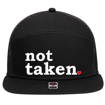Valentine's Day Relationship Status Not Taken. Single Heart 7 Panel Mesh Trucker Snapback Hat
