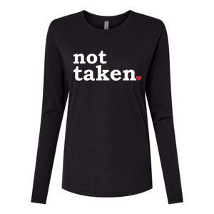 Valentine's Day Relationship Status Not Taken. Single Heart Womens Cotton Relaxed Long Sleeve T-Shirt