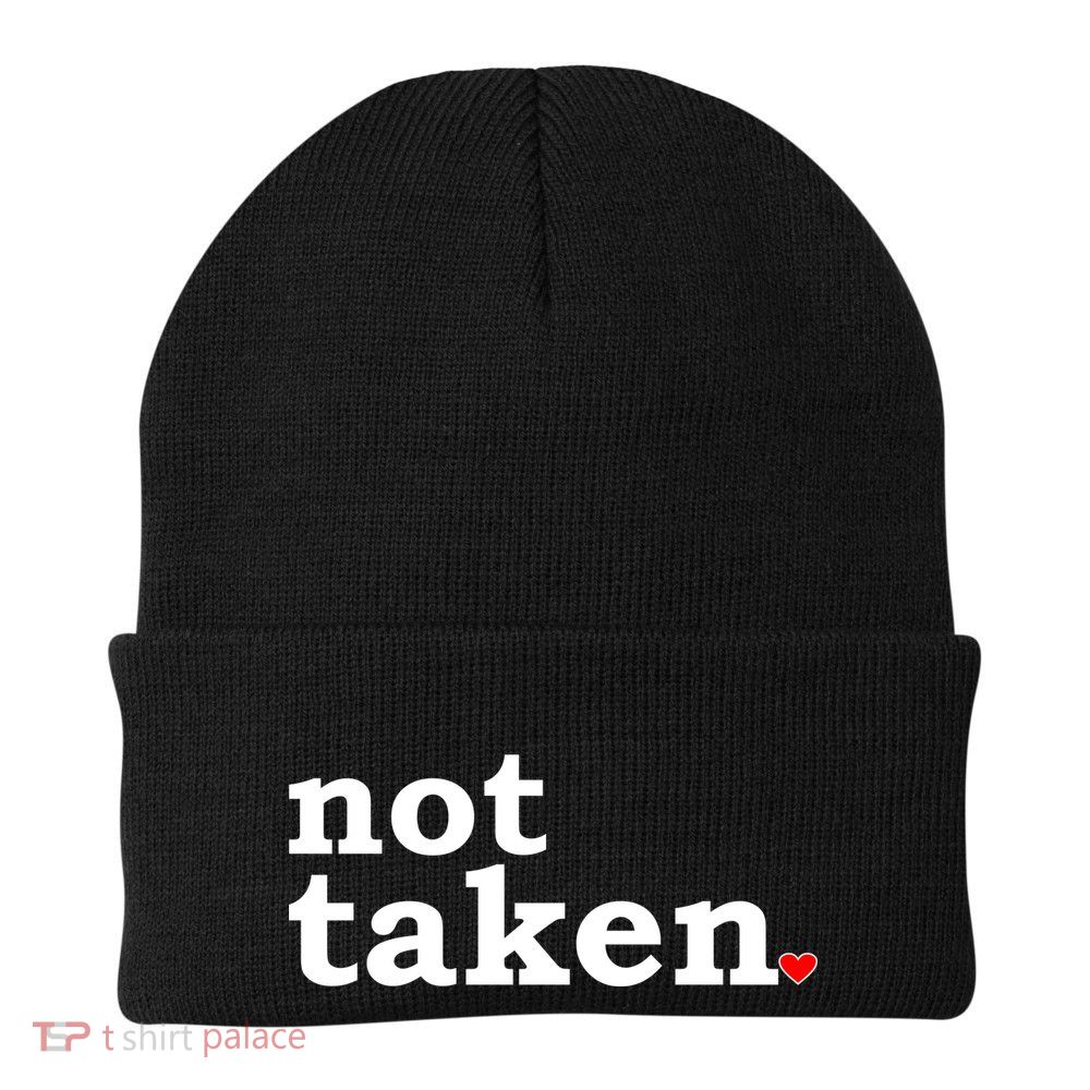 Valentine's Day Relationship Status Not Taken. Single Heart Beanie
