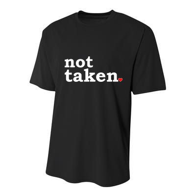 Valentine's Day Relationship Status Not Taken. Single Heart Youth Performance Sprint T-Shirt