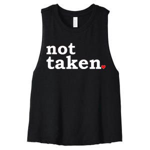 Valentine's Day Relationship Status Not Taken. Single Heart Women's Racerback Cropped Tank