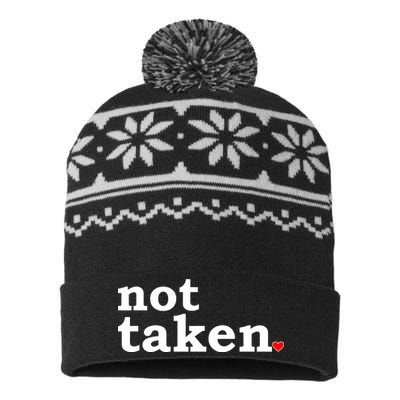 Valentine's Day Relationship Status Not Taken. Single Heart USA-Made Snowflake Beanie