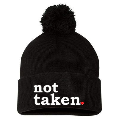 Valentine's Day Relationship Status Not Taken. Single Heart Pom Pom 12in Knit Beanie