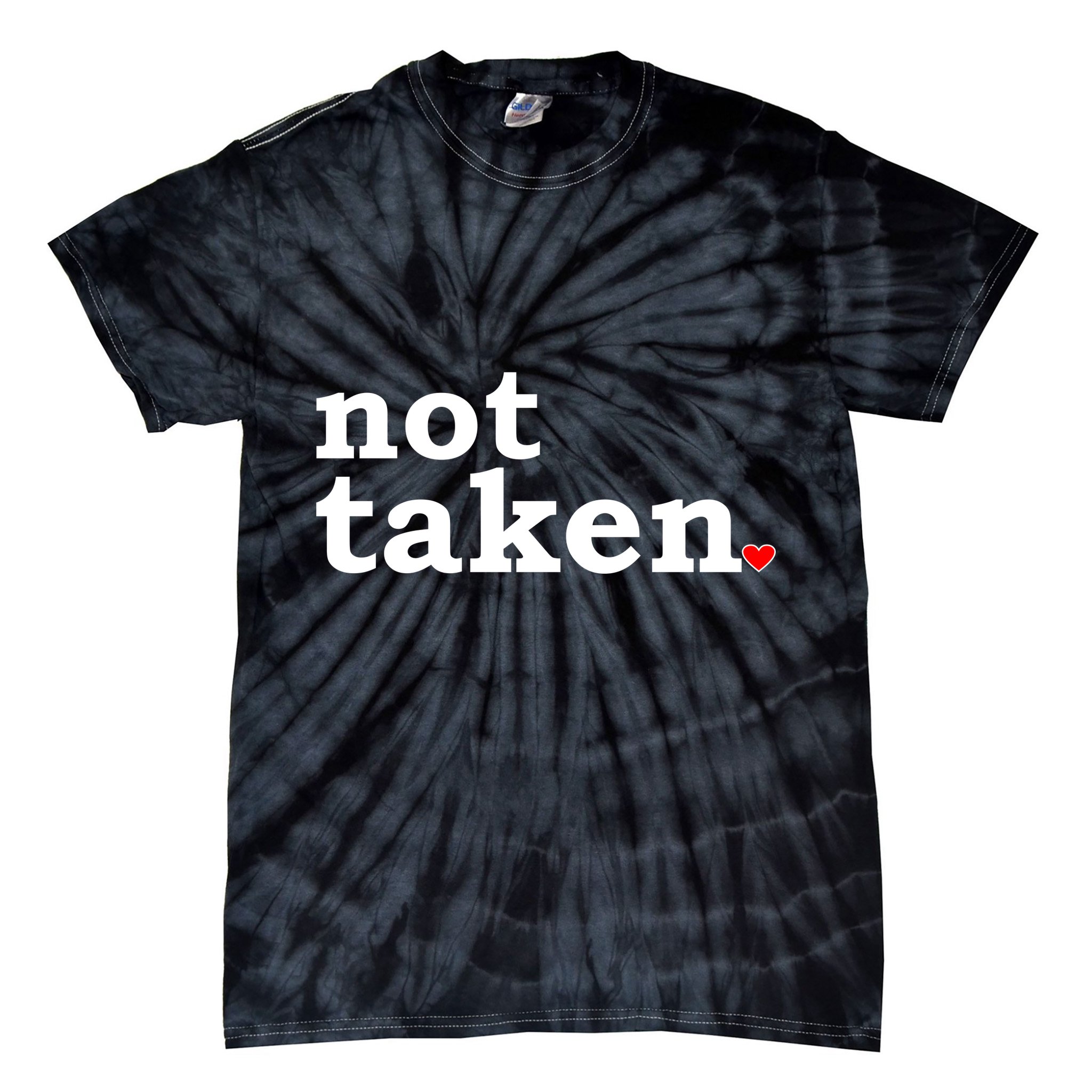 Valentine's Day Relationship Status Not Taken. Single Heart Tie-Dye T-Shirt