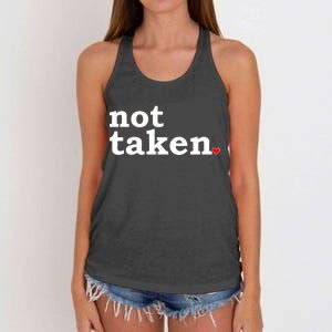 Valentine's Day Relationship Status Not Taken. Single Heart Women's Knotted Racerback Tank