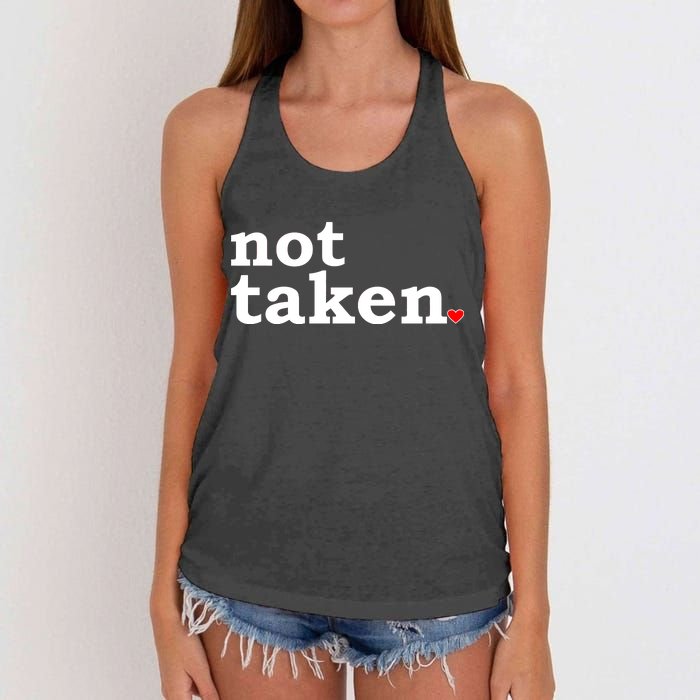 Valentine's Day Relationship Status Not Taken. Single Heart Women's Knotted Racerback Tank