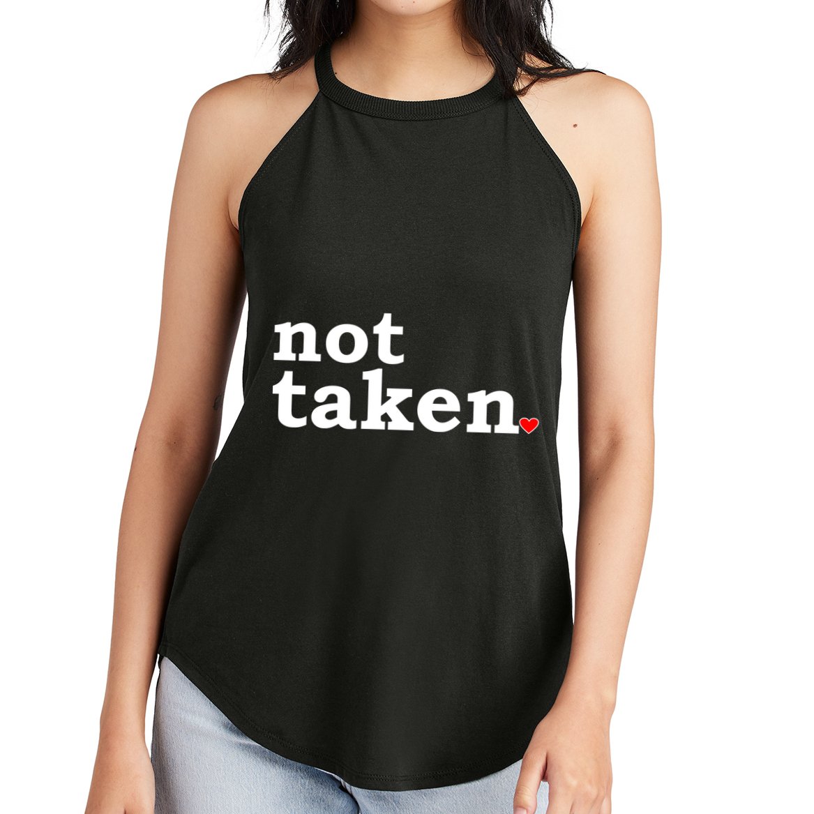 Valentine's Day Relationship Status Not Taken. Single Heart Women's Perfect Tri Rocker Tank