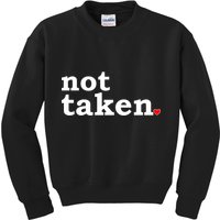 Valentine's Day Relationship Status Not Taken. Single Heart Kids Sweatshirt