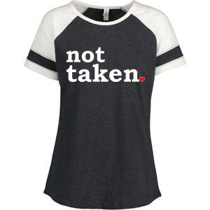 Valentine's Day Relationship Status Not Taken. Single Heart Enza Ladies Jersey Colorblock Tee