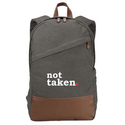 Valentine's Day Relationship Status Not Taken. Single Heart Cotton Canvas Backpack