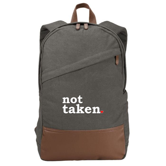 Valentine's Day Relationship Status Not Taken. Single Heart Cotton Canvas Backpack