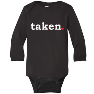 Valentine's Day Relationship Status Taken. Heart Baby Long Sleeve Bodysuit