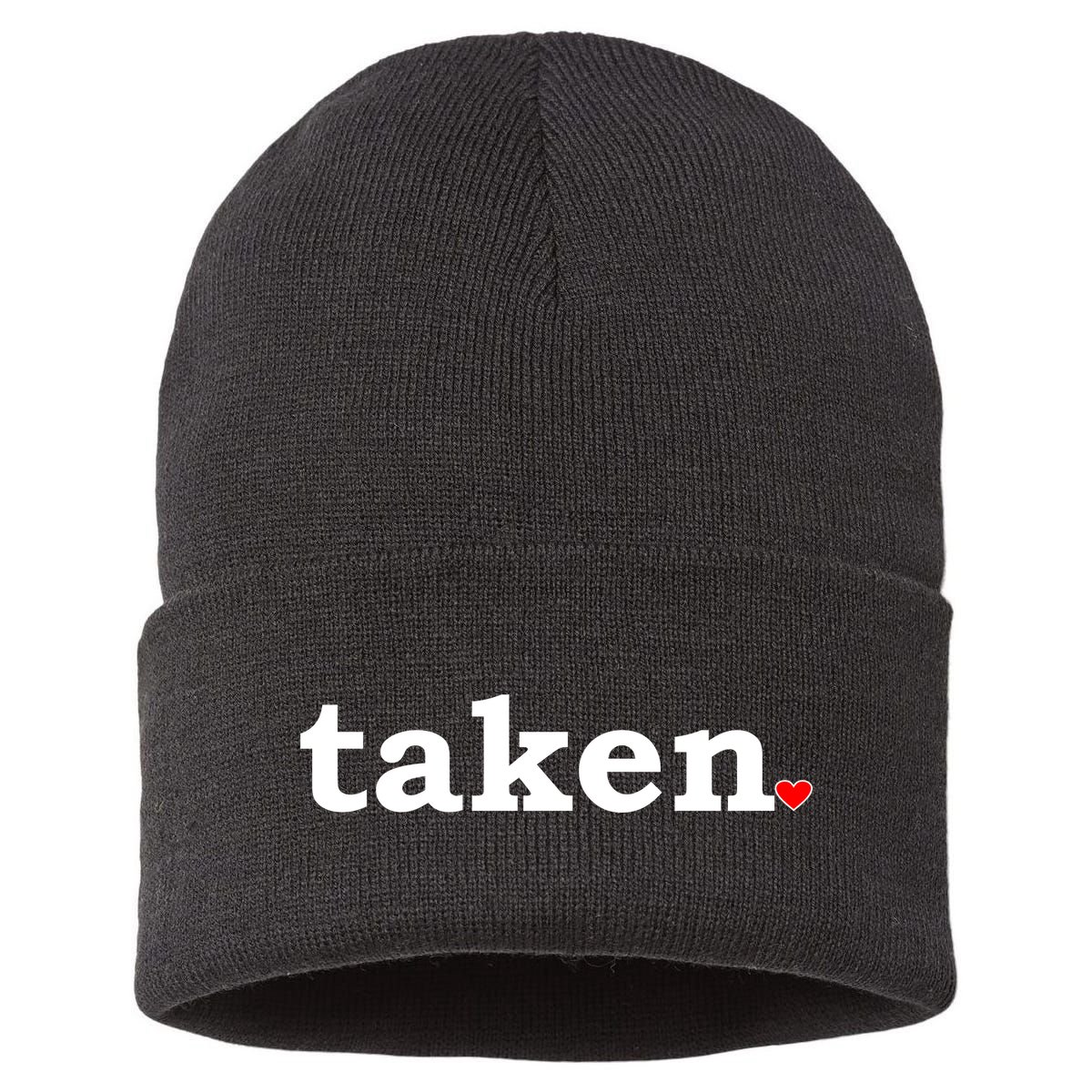 Valentine's Day Relationship Status Taken. Heart Sustainable Knit Beanie