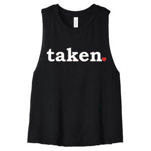 Valentine's Day Relationship Status Taken. Heart Women's Racerback Cropped Tank