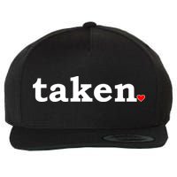 Valentine's Day Relationship Status Taken. Heart Wool Snapback Cap