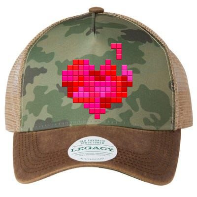 Valentine's Day Retro Video Game Heart Puzzle Legacy Tie Dye Trucker Hat