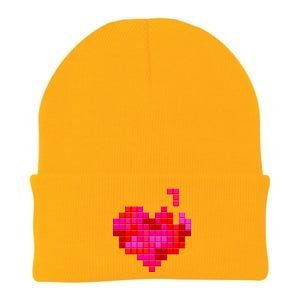 Valentine's Day Retro Video Game Heart Puzzle Knit Cap Winter Beanie