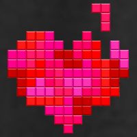 Valentine's Day Retro Video Game Heart Puzzle Garment-Dyed Fleece Hoodie