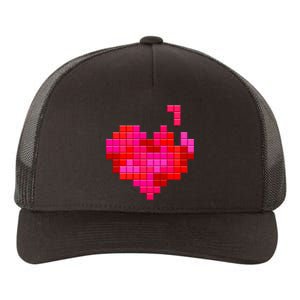 Valentine's Day Retro Video Game Heart Puzzle Yupoong Adult 5-Panel Trucker Hat