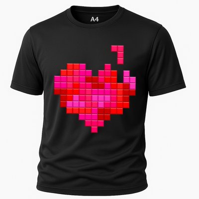 Valentine's Day Retro Video Game Heart Puzzle Performance Shirt