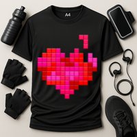 Valentine's Day Retro Video Game Heart Puzzle Performance Shirt