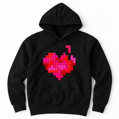 Valentine's Day Retro Video Game Heart Puzzle Hoodie