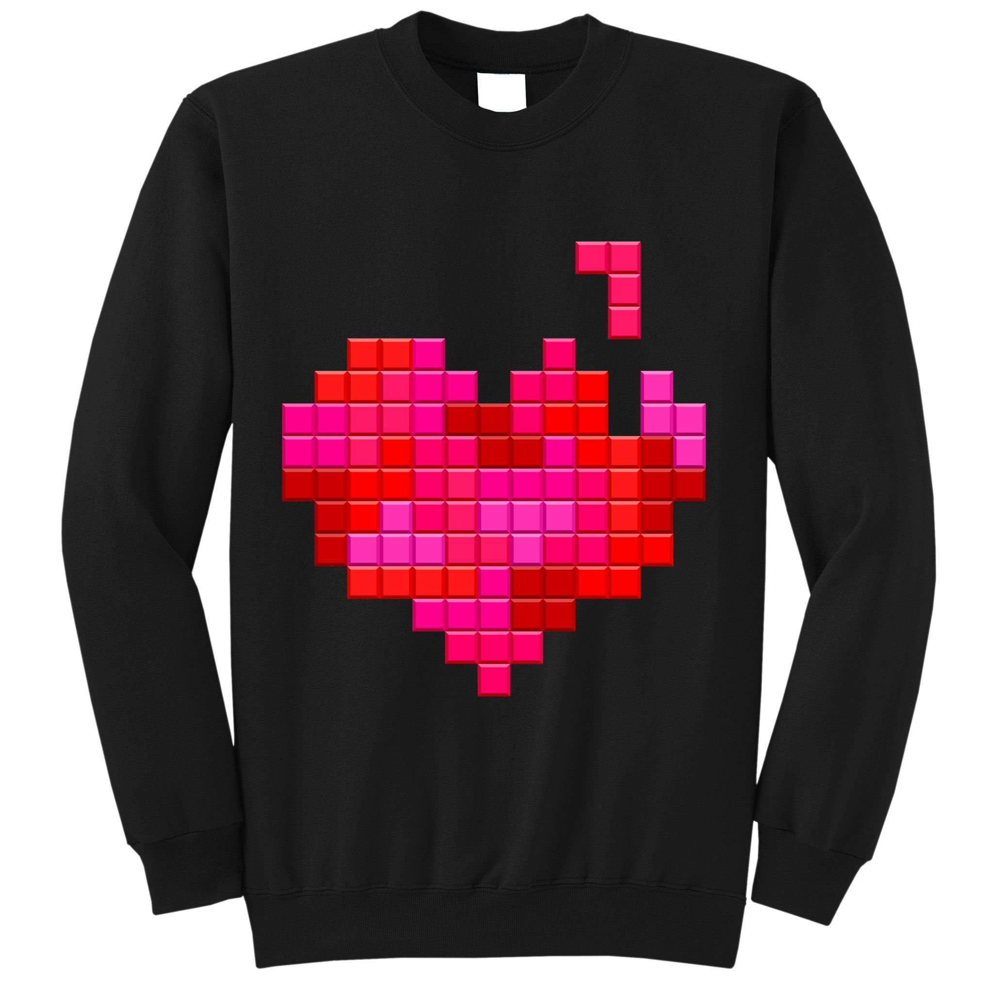 Valentine's Day Retro Video Game Heart Puzzle Sweatshirt