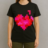 Valentine's Day Retro Video Game Heart Puzzle T-Shirt