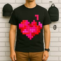 Valentine's Day Retro Video Game Heart Puzzle T-Shirt