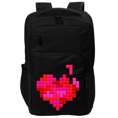 Valentine's Day Retro Video Game Heart Puzzle Impact Tech Backpack