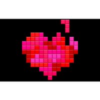 Valentine's Day Retro Video Game Heart Puzzle Bumper Sticker