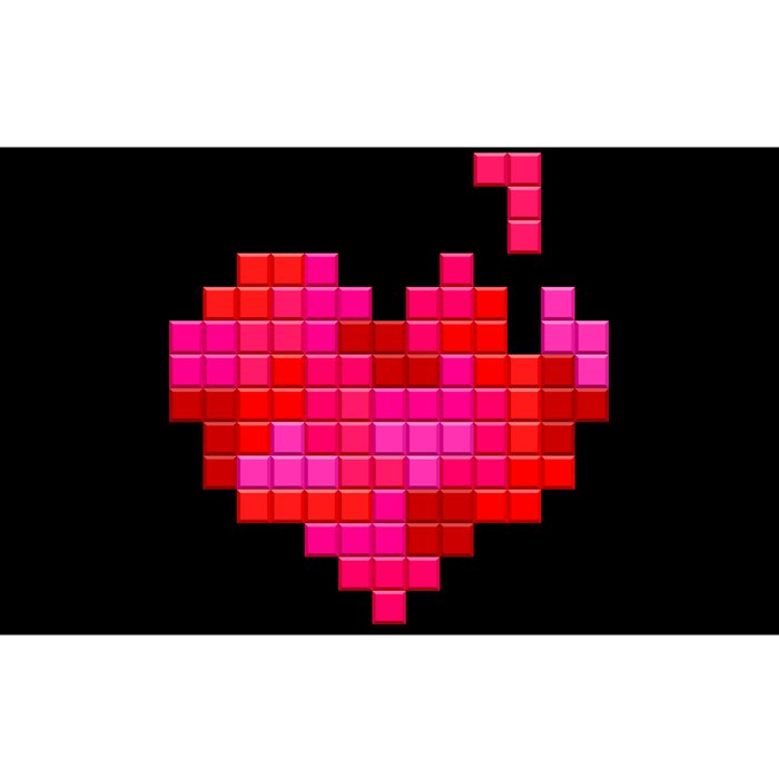 Valentine's Day Retro Video Game Heart Puzzle Bumper Sticker