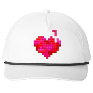 Valentine's Day Retro Video Game Heart Puzzle Snapback Five-Panel Rope Hat