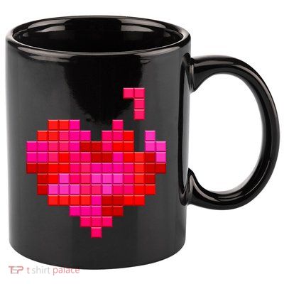 Valentine's Day Retro Video Game Heart Puzzle 11oz C Handle Ceramic Mug